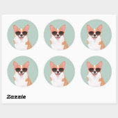 かわいい笑顔のペンブロークウェルシュコーギーfor愛犬家 ラウンドシール (シート)