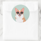かわいい笑顔のペンブロークウェルシュコーギーfor愛犬家 ラウンドシール (バッグ)