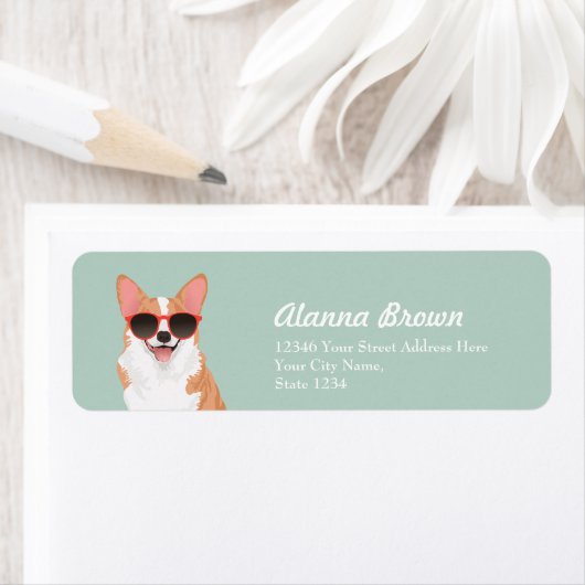 かわいい笑顔のペンブロークウェルシュコーギーfor愛犬家 ラベル (インサイチュ)