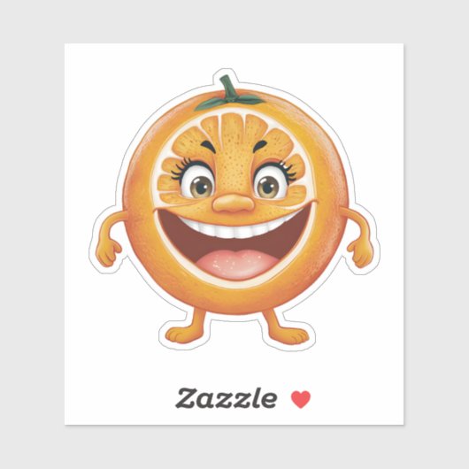 かわいい笑顔のマンガオレンジ色のフルーツ シール (シート)