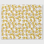 かわいい笑顔のライオンズパターン ラッピングペーパー (フラット)