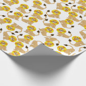 かわいい笑顔のライオンズパターン ラッピングペーパー (角)