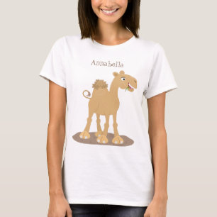 かわいい笑顔のラクダアニメイラストレーション Tシャツ