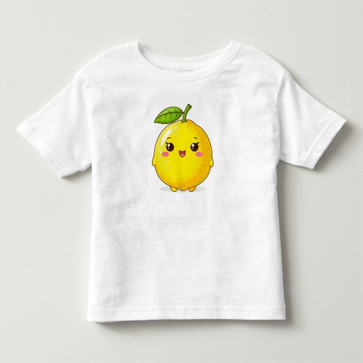 かわいい笑顔のレモンキャラクター トドラーTシャツ (正面)