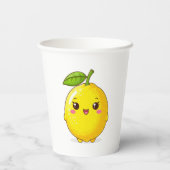 かわいい笑顔のレモンキャラクター 紙コップ (裏面)