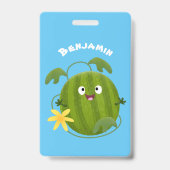 かわいい笑顔のワ watermelon の漫画 バッジ (裏面)