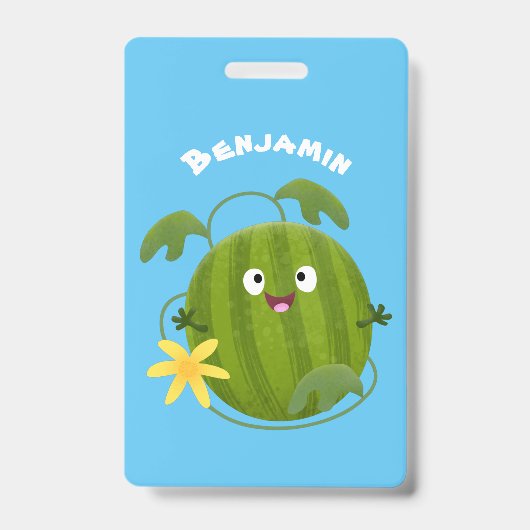 かわいい笑顔のワ watermelon の漫画 バッジ (正面)
