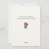 かわいい笑顔のヴィンテージバレンタインキュピッドとバラ シーズンカード (裏面)