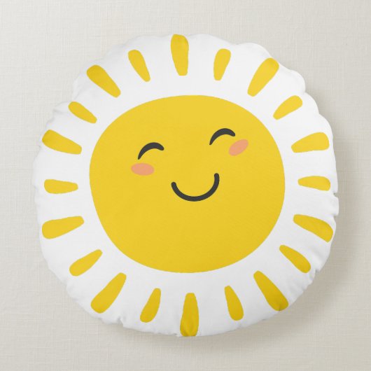 かわいい笑顔の太陽の保育園 ラウンドクッション (正面)