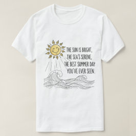かわいい笑顔の太陽の波アート Tシャツ
