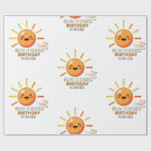 かわいい笑顔の太陽の誕生日お祝いラッピングペーパー