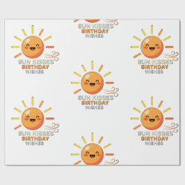 かわいい笑顔の太陽の誕生日お祝いラッピングペーパー ラッピングペーパー