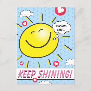 かわいい笑顔の太陽保光勇気付けられる ポストカード