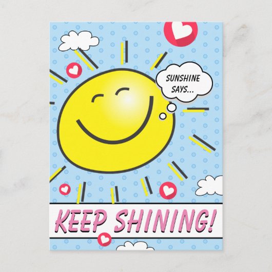 かわいい笑顔の太陽保光勇気付けられる ポストカード (正面)