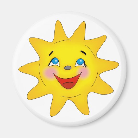 かわいい笑顔の太陽 マグネット (正面)