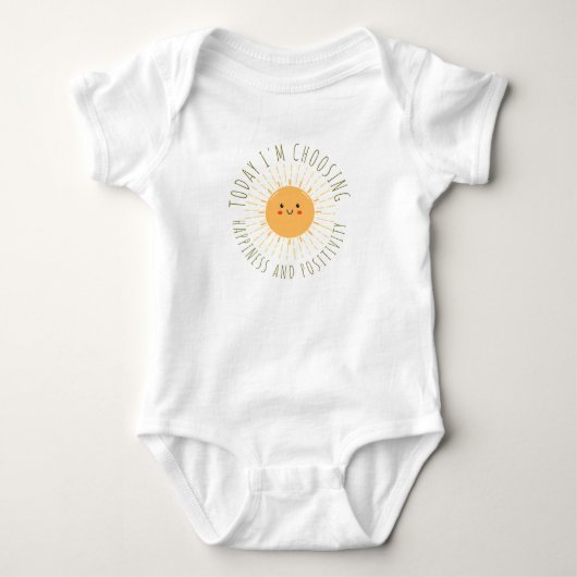 かわいい笑顔の太陽Tシャツ ベビーボディスーツ (正面)