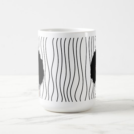 かわいい笑顔の女ストライプののマグカップ。見た目を選べ コーヒーマグカップ (中央)