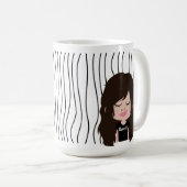 かわいい笑顔の女ストライプののマグカップ。見た目を選べ コーヒーマグカップ (正面右)