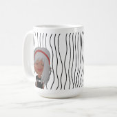 かわいい笑顔の女ストライプののマグカップ。見た目を選べ コーヒーマグカップ (正面左)