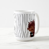 かわいい笑顔の女ストライプののマグカップ。見た目を選べ コーヒーマグカップ (正面右)