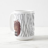 かわいい笑顔の女ストライプののマグカップ。見た目を選べ コーヒーマグカップ (正面左)