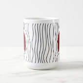 かわいい笑顔の女ストライプののマグカップ。見た目を選べ コーヒーマグカップ (中央)