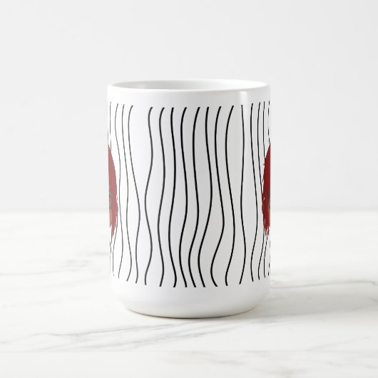 かわいい笑顔の女ストライプののマグカップ。見た目を選べ コーヒーマグカップ (中央)