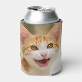 かわいい笑顔の子猫おもしろい顔猫ニャー写真 缶クーラー