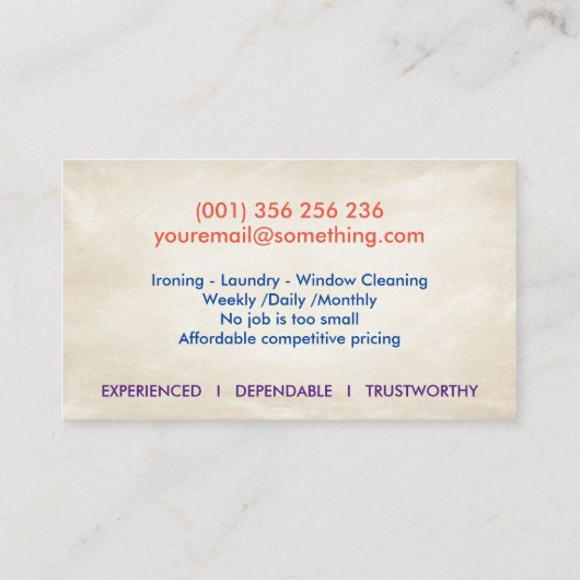 かわいい笑顔の家づくりサービス 名刺 (裏面)