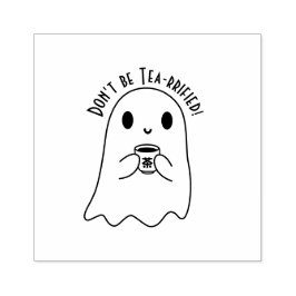 かわいい笑顔の幽霊日本の&茶漢字 ラバースタンプ