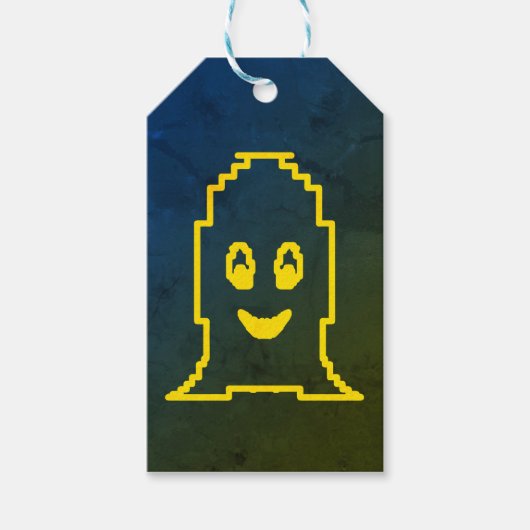 かわいい笑顔の幽霊 ギフトタグ (正面)