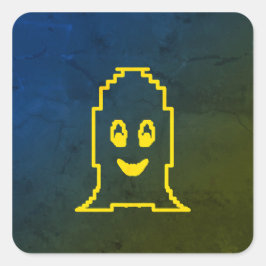 かわいい笑顔の幽霊 スクエアシール