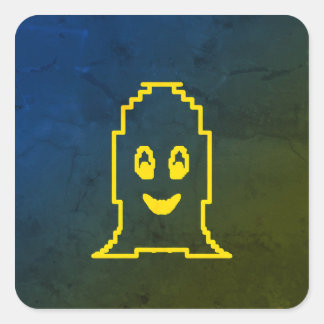 かわいい笑顔の幽霊 スクエアシール