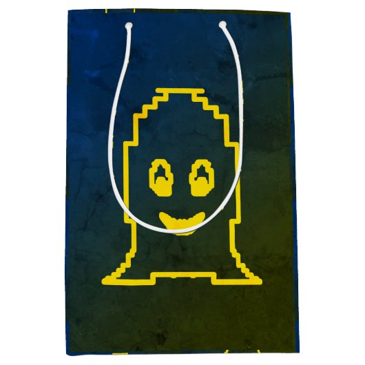 かわいい笑顔の幽霊 ミディアムペーパーバッグ (正面)