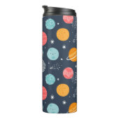 かわいい笑顔の惑星パターン タンブラー (回転右)