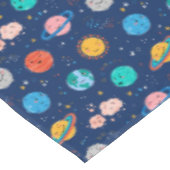 かわいい笑顔の惑星パターン テーブルクロス (アングル)