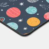 かわいい笑顔の惑星パターン デスクマット (コーナー)