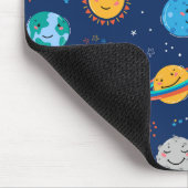 かわいい笑顔の惑星パターン マウスパッド (コーナー)