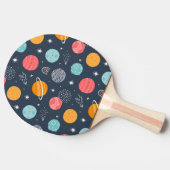 かわいい笑顔の惑星パターン 卓球ラケット (横)