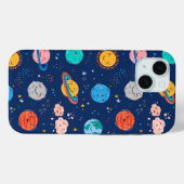 かわいい笑顔の惑星パターン Case-Mate iPhoneケース (裏面 (横))