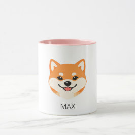 かわいい笑顔の柴犬 カスタムネーム マグカップ