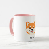 かわいい笑顔の柴犬 カスタムネーム マグカップ (正面左)