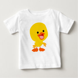 かわいい笑顔の漫画のアヒルベビーTシャツ ベビーTシャツ