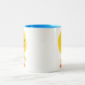 かわいい笑顔の漫画アヒルのマグカップ ツートーンマグカップ (中央)