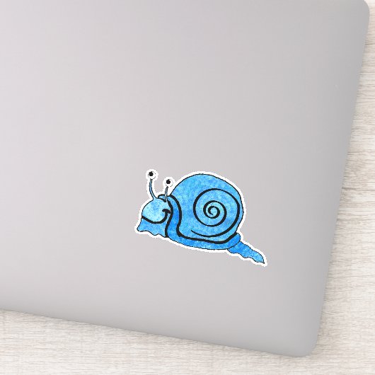 かわいい笑顔の漫画カタツムリパターン(の模様が)あるブルー シール (詳細)