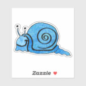 かわいい笑顔の漫画カタツムリパターン(の模様が)あるブルー シール (シート)