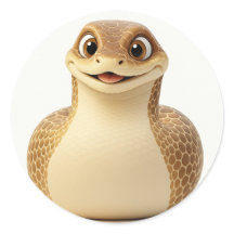 かわいい笑顔の漫画スネークステッカー