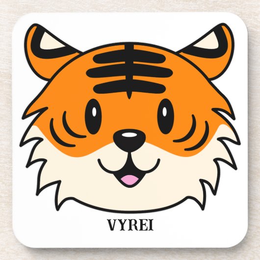 かわいい笑顔の漫画タイガー コースター (正面)