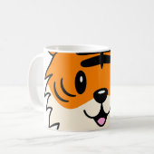 かわいい笑顔の漫画タイガー コーヒーマグカップ (正面左)