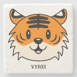 かわいい笑顔の漫画タイガー ストーンコースター
